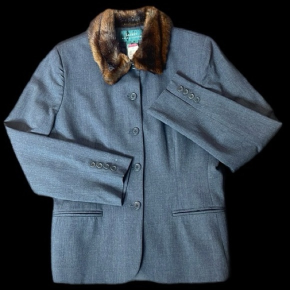 Lauren Ralph Lauren Jackets & Blazers - Ralph Lauren Gray Blazer Coat Fur Collar